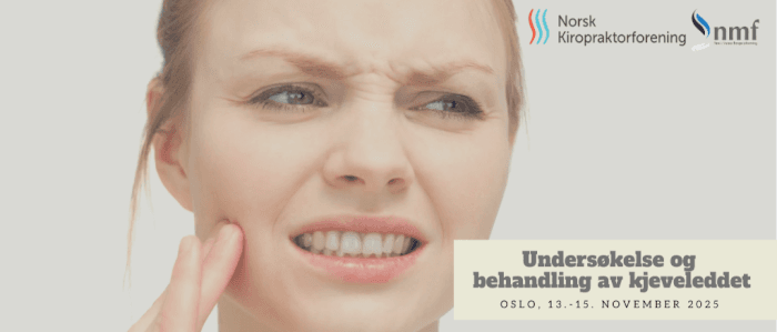 Oslo, 13.-15. november 2025: Kurs i temporomandibulær dysfunksjon (TMD)